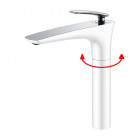 Robinet mitigeur evier/vasque surélevé - chromé/blanc - concep't
