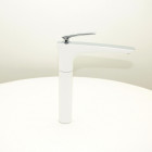 Robinet mitigeur evier/vasque surélevé - chromé/blanc - concep't Robinet mitigeur evier/vasque surélevé - chromé/blanc - concep't