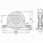 Roue à support intérieur à gorge ronde 337 diamètre 120 mm - 1 roulement pour roues à roulements à billes