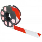 Ruban de signalisation polyéthylène rubaplast©, blanc et rouge, largeur 50mm, rouleau de 500m