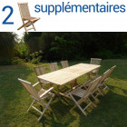 Ensemble salon de jardin en teck amara 6+2 chaises 2 fauteuils - bundle chaises