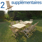 Ensemble salon de jardin en teck amara 8+2 chaises - bundle chaises