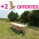 Salon de jardin en teck batan 10 chaises - bundle chaises