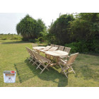 Salon de jardin en teck henua 8 chaises 2 fauteuils - bundle huile