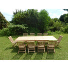 Ensemble de jardin en teck premium kirang 10 chaises jenae