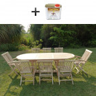 Ensemble salon de jardin en teck mahui 6 chaises 2 fauteuils - bundle huile