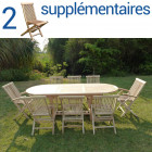 Ensemble salon de jardin en teck mahui 6+2 chaises 2 fauteuils - bundle chaises
