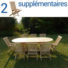 Ensemble salon de jardin en teck mahui 8+2 chaises - bundle chaises