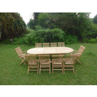 Ensemble de jardin en teck premium milana 8 chaises 2 fauteuils jenae