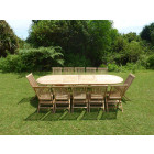 Ensemble de jardin en teck premium nayan 12 chaises jenae