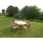 Ensemble de jardin en teck premium sawah 6 fauteuils audia
