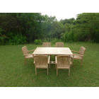 Ensemble salon de jardin en teck sunang 6 fauteuils audia