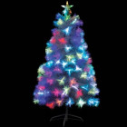 Sapin de noël artificiel et lumineux en fibre optique blanc 150cm