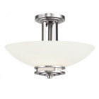 Semi-plafonnier hendrick, chrome poli, verre opale, 3 led