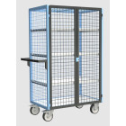 Servante grillagée 4 côtés verrouillable avec 3 étagères plateau bois 1000 x 600 mm 500 kg - 880725226