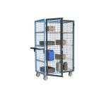 Servante grillagée 4 côtés verrouillable avec 3 étagères plateau bois 1000 x 600 mm 250 kg - 880725126