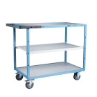 Servante mécano-soudée 3 plateaux mélaminé 1000 x 600 mm roues TPE 250 kg - 880702122