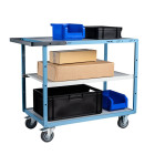 Servante mécano-soudée 3 plateaux mélaminé 1000 x 600 mm roues TPE 250 kg - 880702122