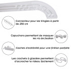 Simi rail de plafond tringle en pvc pour rideaux à crochets    blanc   double rail courbé 300 cm