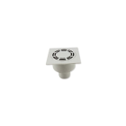 Siphon de sol PVC solusec 120x120 sv grille laiton chromé Siphon de sol PVC solusec 120x120 sv grille laiton chromé