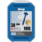Vis à trous de poche 38 mm Blue-Kote™ Maxi-Loc, Filetage épai, 100 - KREG - SML-C150B-100-INT