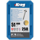 Vis à trous de poche 51 mm Revêtu de Zinc Maxi-Loc, Filetage épai, 250 - KREG - SML-C2-250-INT