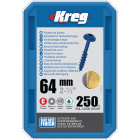 Vis à trous de poche 64 mm Blue-Kote™ Maxi-Loc, Filetage épai, 250 - SML- KREG - C250B-250-INT
