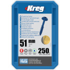 Vis à trous de poche 51 mm Blue-Kote™ Maxi-Loc, Filetage épai, 250 - KREG - SML-C2B-250-INT
