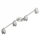 Spot argenté techno 4 ampoules 17 cm