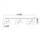 Spot chromé techno 3 ampoules 14 cm