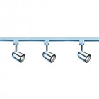 Spot dôme argent satiné et chrome pour rail