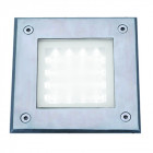 Spot encastrable led, carré, acier inoxydable et verre