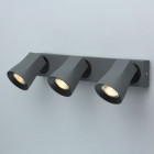 Spot gris techno 3 ampoules 12 cm