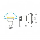 Spot led gu10 tricolor 5 watt (eq. 35 watt) - 120°