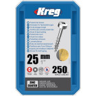 Vis à trous de poche Kreg 25 mm Revêtu de Zinc Pan-Head, Filetage épai - KREG - SPS-C1-250