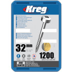 Vis à trous de poche Kreg Revêtu de Zinc Pan-Head, Filetage fin - KREG - SPS-F125-1200-INT