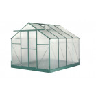 Serre jardin structure aluminium couleur verte panneaux polycarbonate 4 mm 7,44 m2, habsr3024j