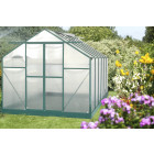 Serre jardin structure aluminium couleur verte panneaux polycarbonate 6 mm 10,37 m2, habsr4224j