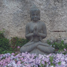 Statue bouddha assis salutation 45 cm - gris anthracite  45 cm - gris anthracite
