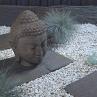 Statue jardin bouddha tête 50 cm - gris anthracite  50 cm - gris anthracite