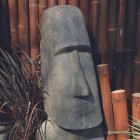 Statue jardin moaï - gris anthracite - Hauteur au choix