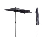Demi parasol panama déporté à manivelle ombrage 270 cm       noir
