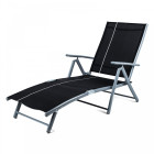 Transat réglable jawa chill noir pliable qualité supérieure aluminium