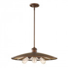 Suspenion urban renewal, bronze et verre miroir, 54 cm