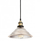 Suspension 25 cm empire, laiton antique et verre