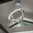 Suspension 28w clover, en chrome et cristal