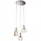 Suspension 3 ampoules decanter, chrome et verre