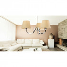Suspension 3 ampoules fairmont, acier inoxydable, avec abat-jour