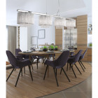 Suspension 4 ampoules elise, en chrome et cristal