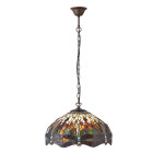 Suspension 41 cm dragonfly green, verre et métal